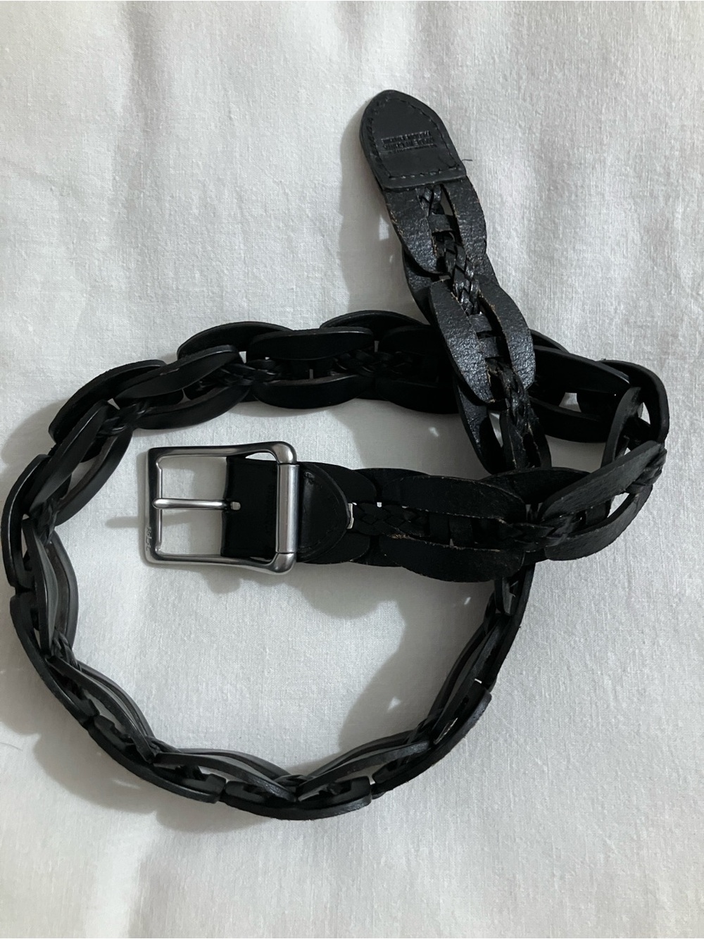Ralph Lauren Black Leather Braided Belt 38” - Picture 3 of 6
